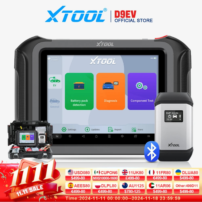 XTOOL D9EV For Energy Vehicles Battery Diagnostics Car Diagnostic Tools Battery Pack Detection ECU