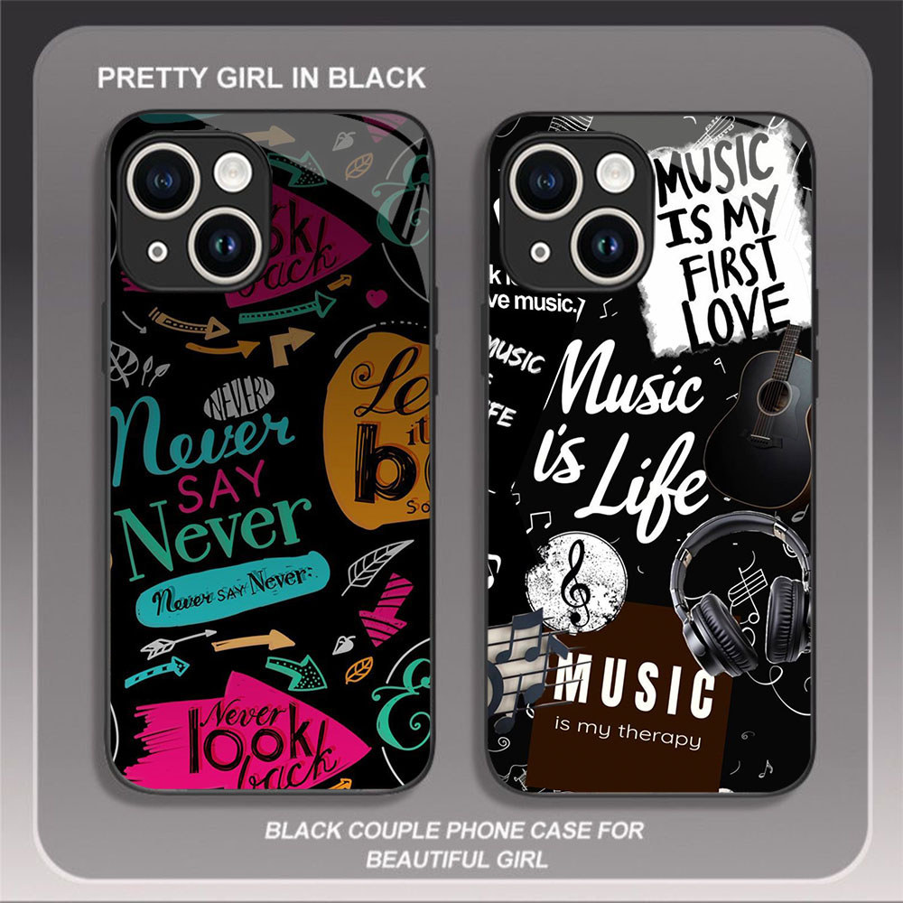 HK-9 Beatles Glass KACA Casing สําหรับ iPhone 11 Mini 13 12 Pro Max