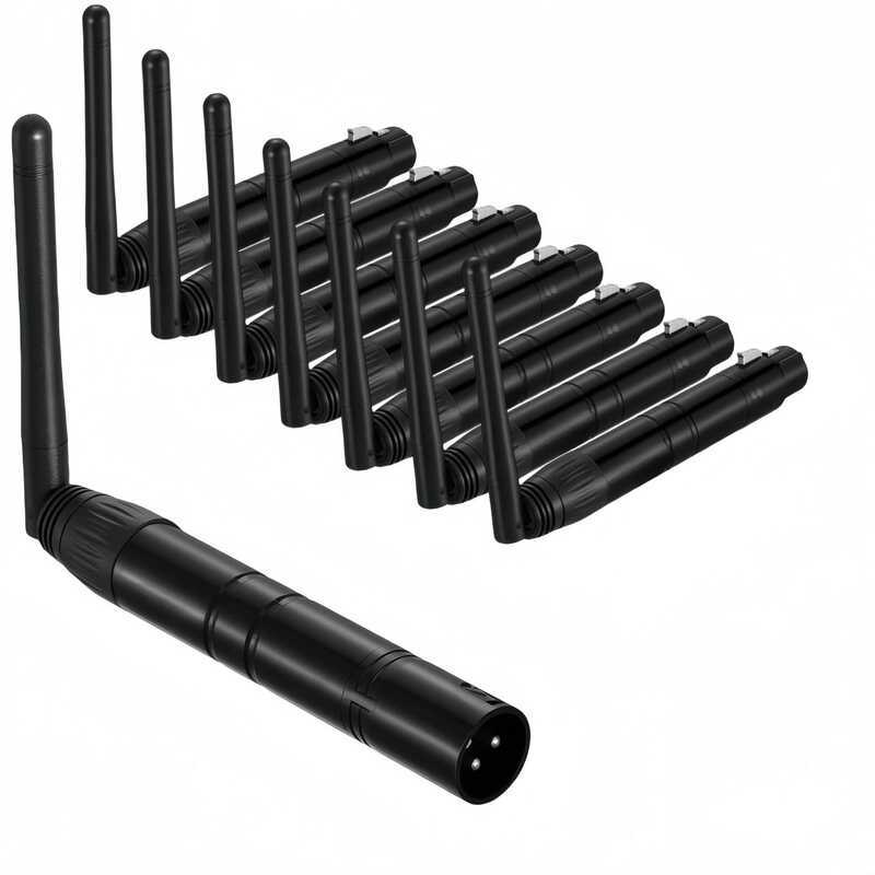 สีดํายาว DMX512 ตัวรับสัญญาณไร้สาย Transceiver DMX512 Controller สําหรับไฟเวที