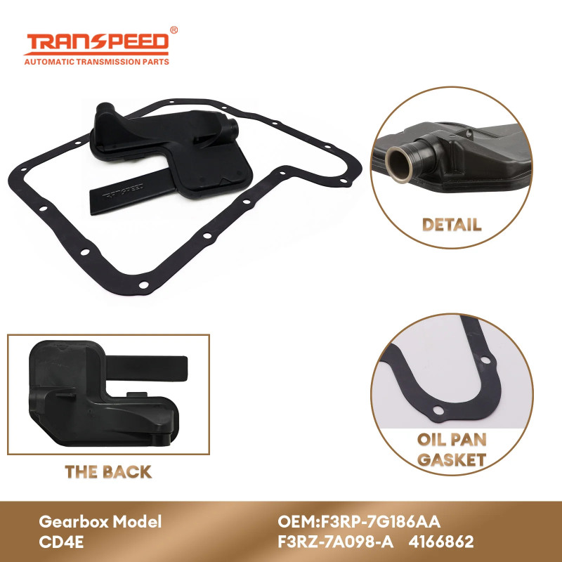 TRANSPEED CD4E Auto Transmission Oil Filter F3RP7G186AA F3RZ7A098A 4166862 Oil Pan Gasket for Ford