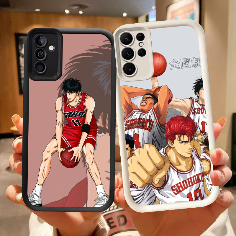 DK-82 อะนิเมะ Slam Dunk ปลอกซิลิโคนสีดําและสีขาวสําหรับ Samsung S21 S25 A26 M15 FE A54 S24 A55 Ultra