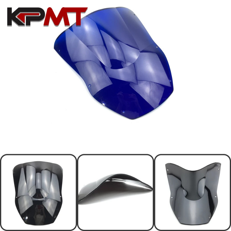 Hot sake For Kawasaki Ninja ZX12R ZX-12R ZX 12R 2000 2001 00 01 Parts Windshield WindScreen Double