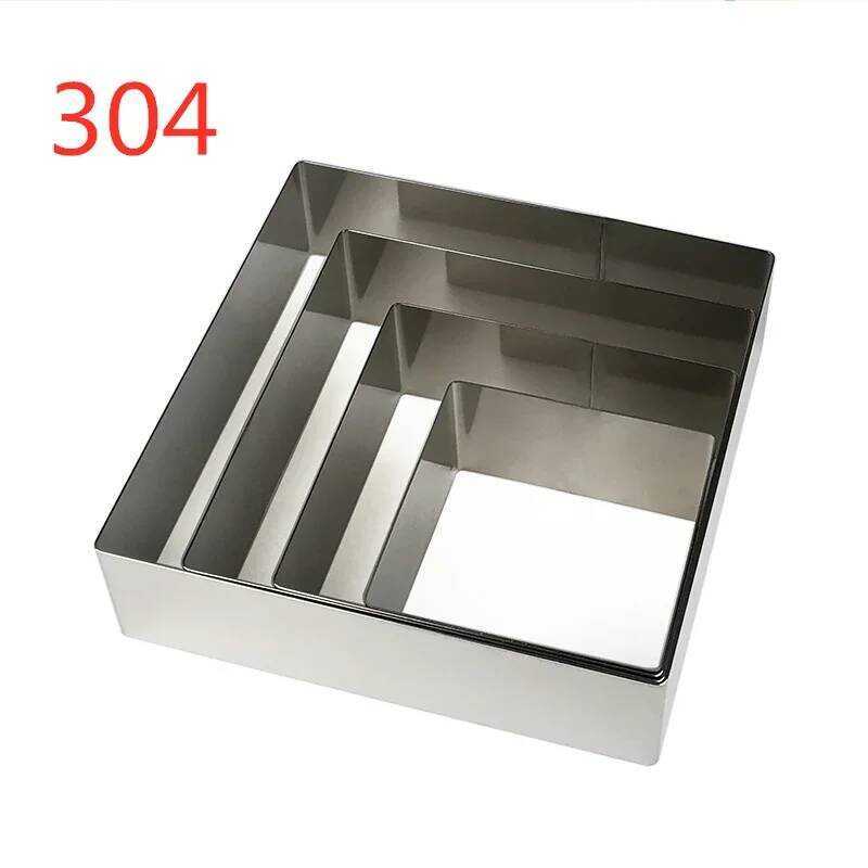 C 304 Square Shaped Se Cake Mold Stainless Steel Se Cake Ring Mold Anniversary Birthday Wedding Bak