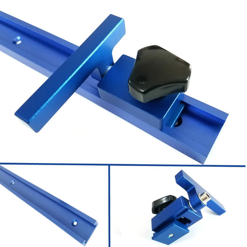 NEW Aluminium T-Slot T Track w/ Miter Track Stop 300-800mm Router Table Jig Fixture Slot T-Track Wo