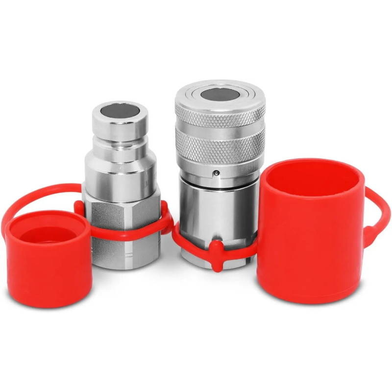 PANGOLIN 4 Inch NPT Hydraulic Quick Connect Coupling with Three Quarter Inch NPT Thread and Dust Ca