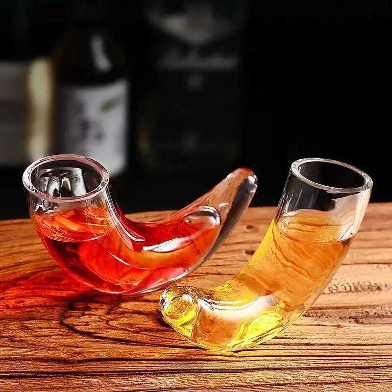 C Creative Ox Horn Cocail Cup Shot Glass Spanish Specialty Restaurant Bar Drink Wineglass Liquor Sp