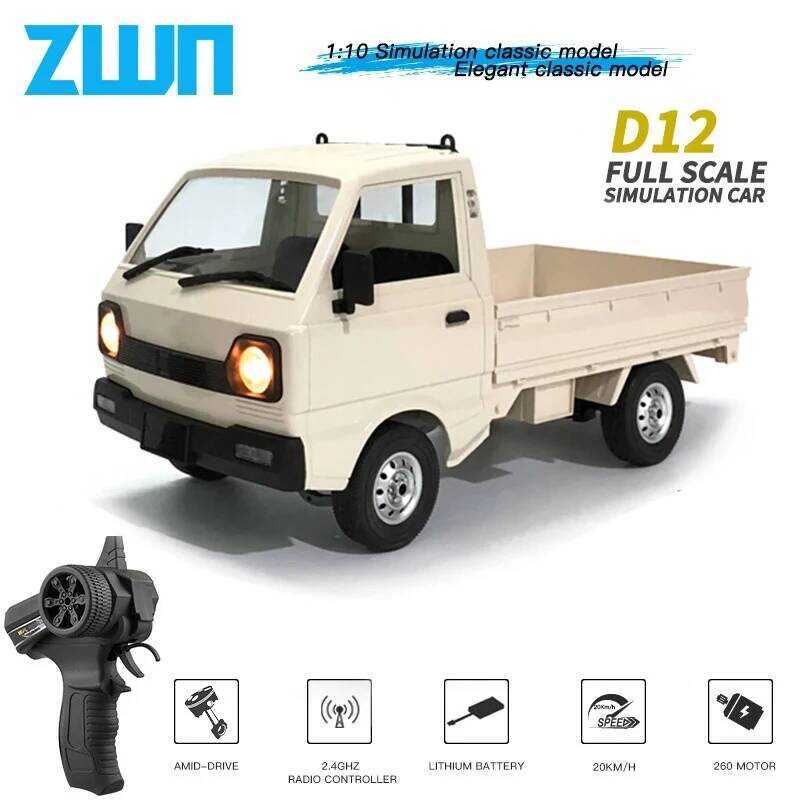 C WPL D12 1:10 / 1:16 RC CAR Simulatio Drift Climbig Truck LED Light Haul Cargo Remote Cotrol Elect