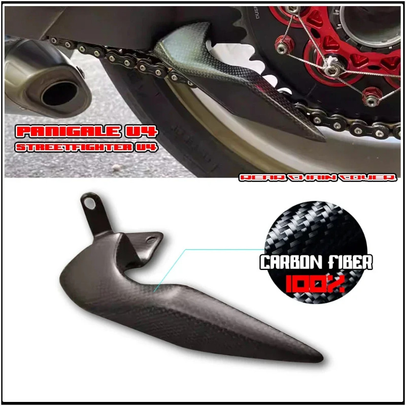 For DUCATI Panigale Streetfighter V4 R/S/SP 2018-2023 100% Carbon fiber Rear Swingarm Fairing Chain