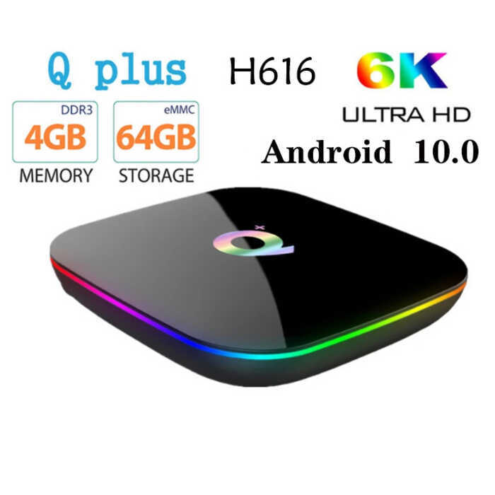 การค้าต่างประเทศขายร้อน Q Plus Network Player กล่องทีวี Quanzhi H616 10.0 กล่องทีวี