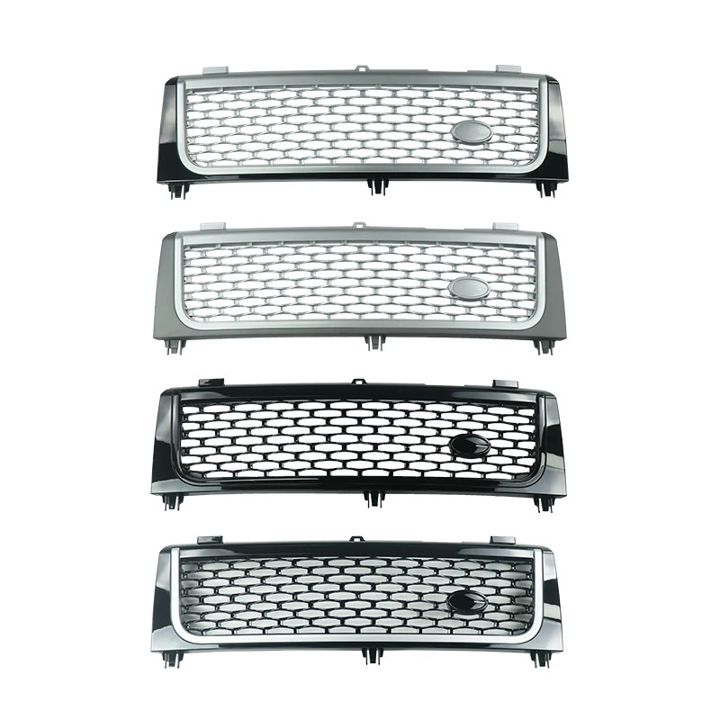 ROVCE Front Bumper Mesh Grille Grill For Land Rover Range Rover Voque 2002-2006 Gloss Black And Sil