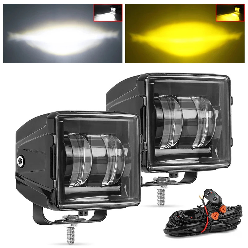 1/2pcs 3Inch 30W 12V 24V Car Led Work Light Flood Beam Off road 4x4 Motorcycle Uaz ATV SUV Trucks F