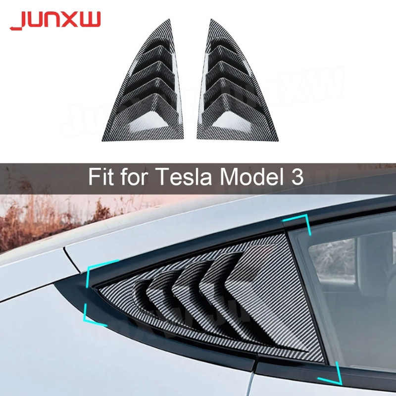 for Tesla Model 3 2024+ Car Rear Window Louver Decoration Car Accessories Body Kits ABS Louver Fram