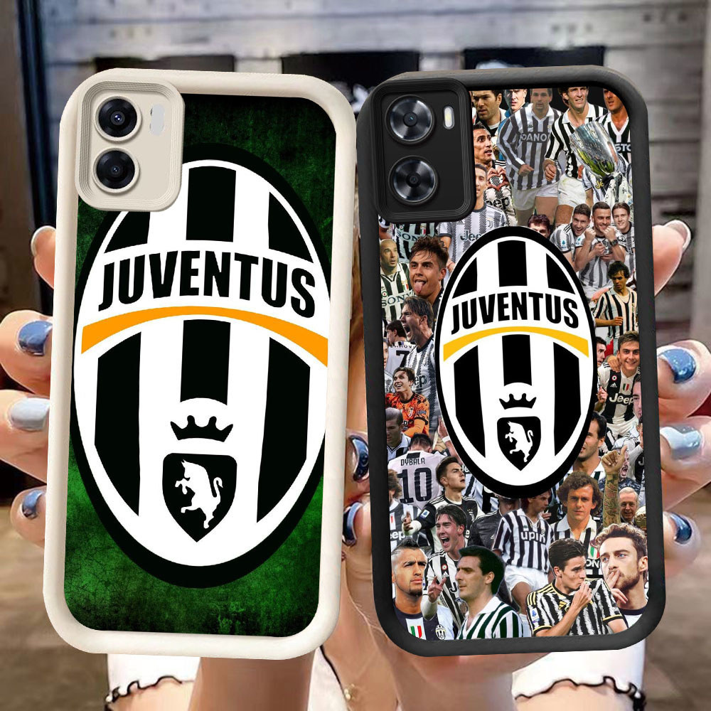 DK-68 JUVENTUS ปลอกซิลิโคนสีดําและสีขาวสําหรับ OPPO Realme A77s 9i A96 C33 A76