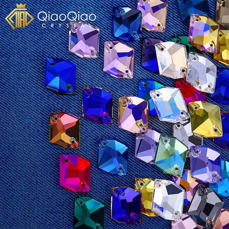 QIAO เย็บบน Rhinestones Cosmic Glass AB สี