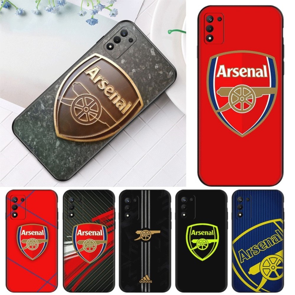 J6 Arsenal FC สําหรับ Realme 3 5 6 7 8 Pro 5i 5s Q 6i 7i ความเข้ากันได้ TPU Spot พลาสติกสีดํากรณีนุ่