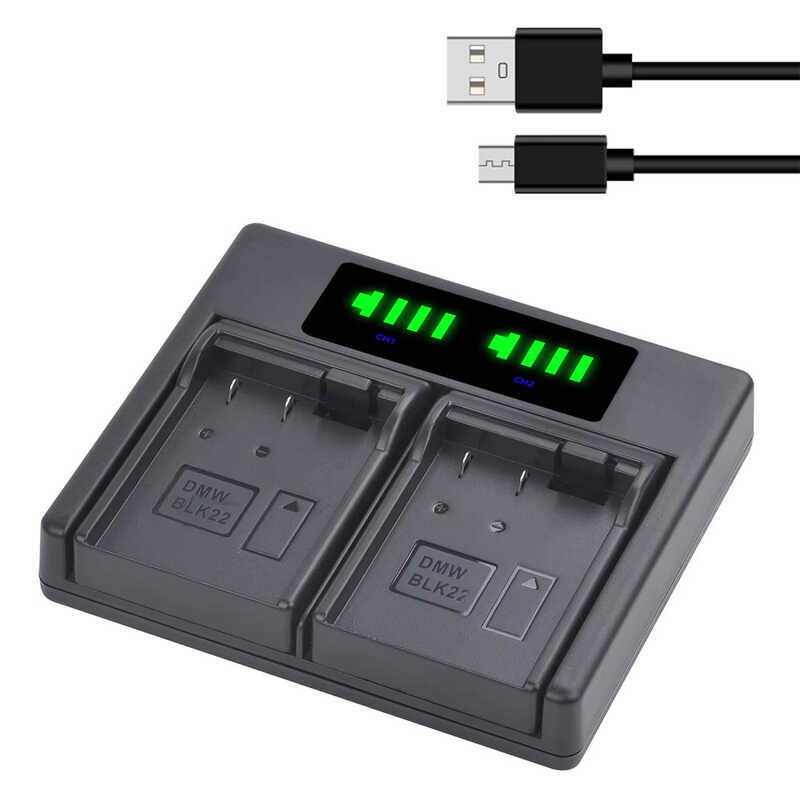 DMW-BLK22 เครื่องชาร์จคู่เหมาะสําหรับกล้อง Panasonic DMW-BLK22 LUMIX DC-S5