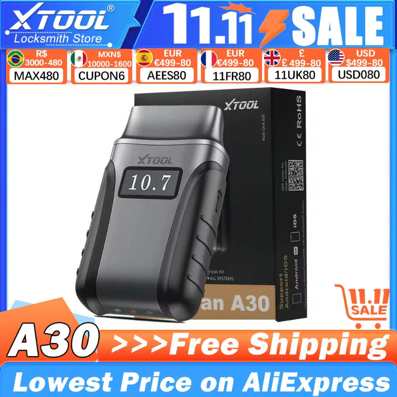XTOOL Anyscan A30 OBD2 Full System Diagnostic Tools Bluetooth Scanner Bi directional Code Reader CA