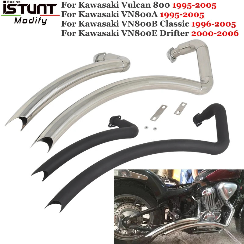 For Kawasaki Vulcan800 VN800A Vulcan 800 VN800B Classic VN800E Motorcycle Slash Cut Full Exhaust Pi
