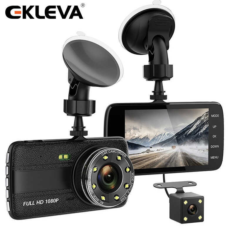EKLEVA Dual Lens On-Dash Video Dash Cam Full HD 1080P 170 deg แดชบอร์ดด้านหน้า 720P กล้องมองหลัง 4.0