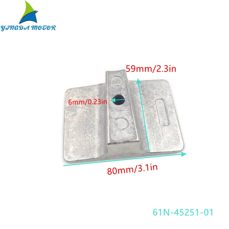 61N-45251-01 Zinc Anode For Yamaha Outboard Engine 2T 9.9HP 15HP 25HP 30HP And 4T FT8-F45 61N-45251