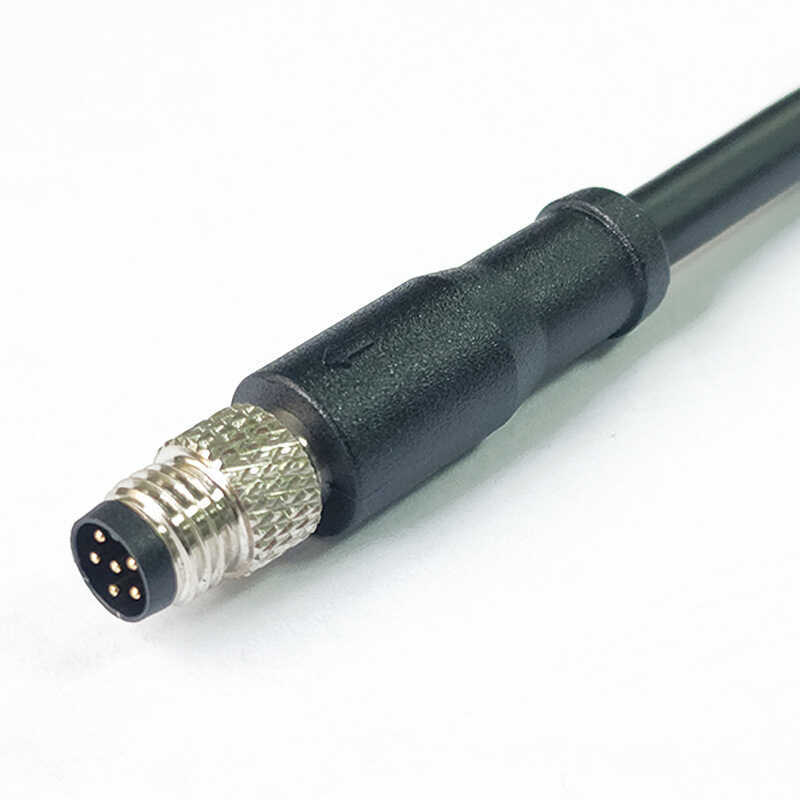 M8 6P ชายสายรัดลวดที่กําหนดเอง M8 Shielded EMC สายเชื่อมต่อ IP67 กันน้ําเชื่อมต่ออุตสาหกรรมสายเชื่อม