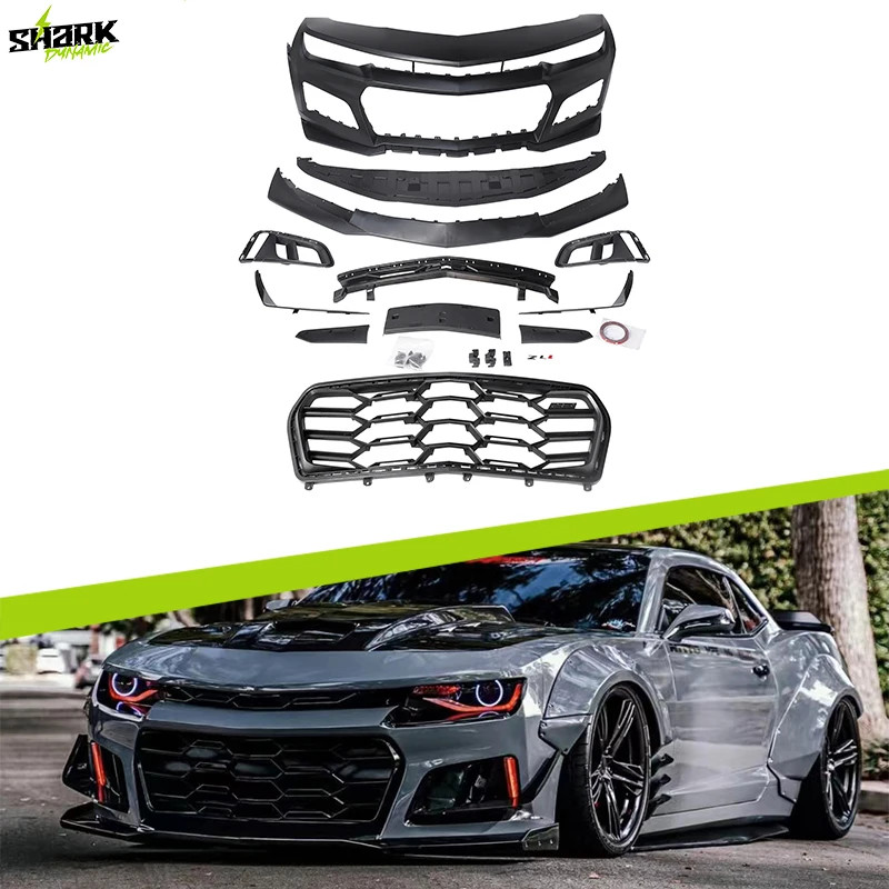 Front Bumper for Chevrolet Camaro 2010 to 2015 Plastic Grey Primer ZL1 1LE Style Front Bumper Split