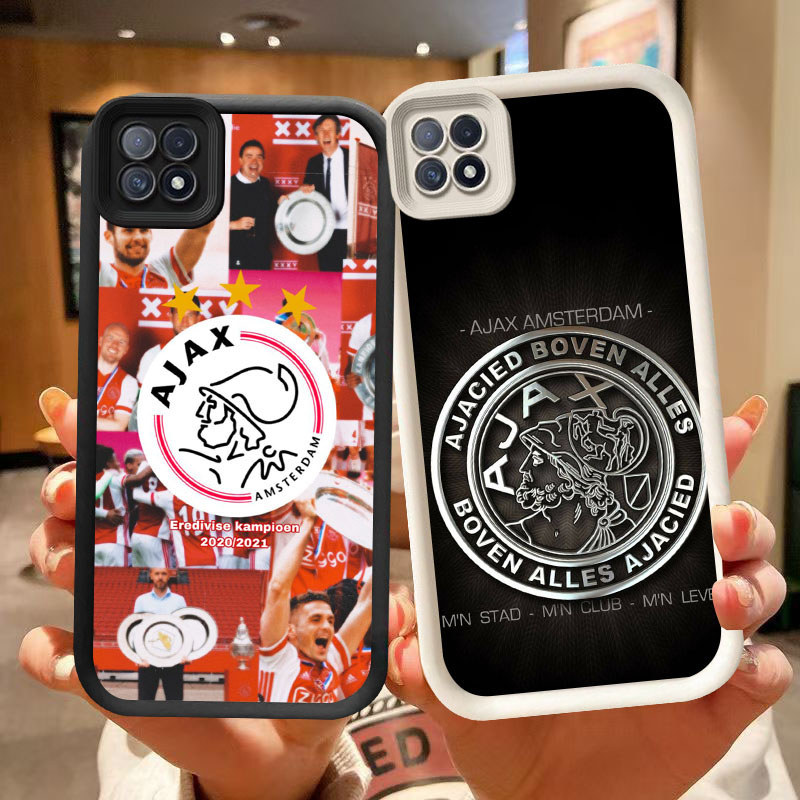 DJ-5 Ajax Amsterdam ปลอกซิลิโคนสีดําและสีขาวสําหรับ OPPO Realme Reno C20A C20 A93 C11 4F A16K A16E F