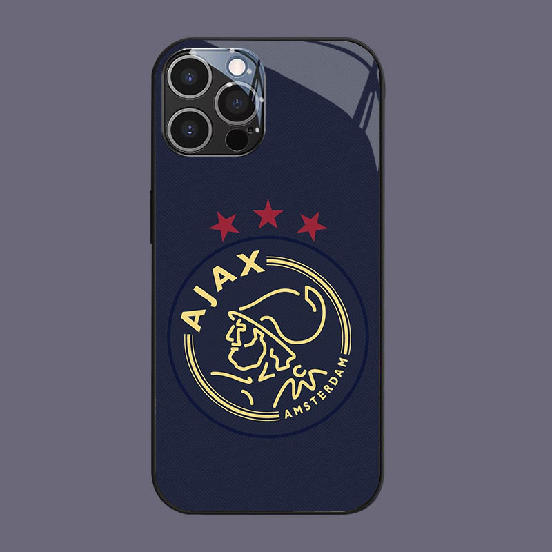 HK-3 ajax Amsterdam Glass KACA Casing สําหรับ iPhone 14 15 Plus Pro Max