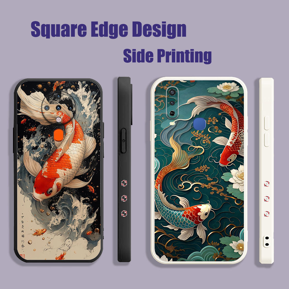 ปลอกสําหรับ OPPO A35 Reno 5K A16E A16K A94 Reno7 Reno7z Reno6 A55 A74 ปีโชคดีด้วยปลาคราฟ FRX01 เคสโท