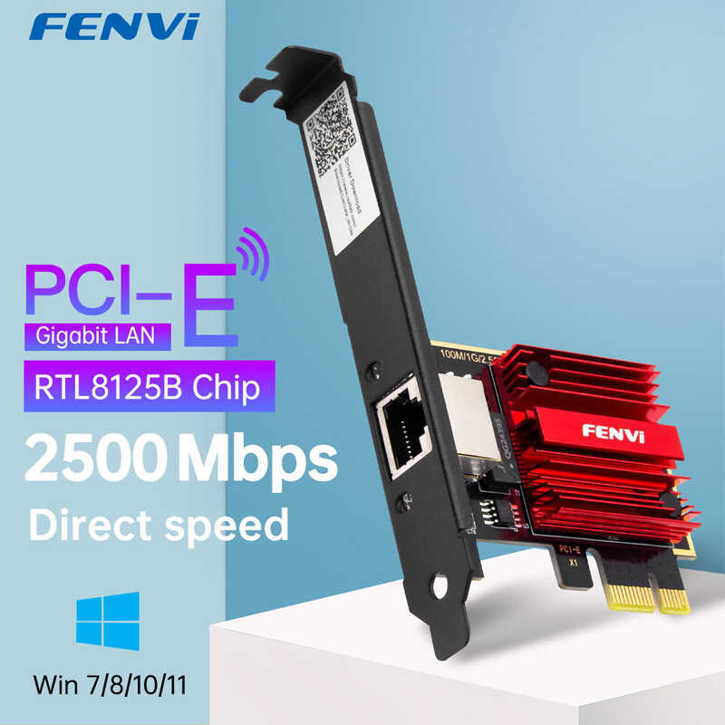 FENVI 2.5G PCI-E ถึง RJ45 เครือข่าย d RTL8125B ชิป 100/1000Mbps 2.5Gbps Ethernet แบบมีสาย LAN Contro