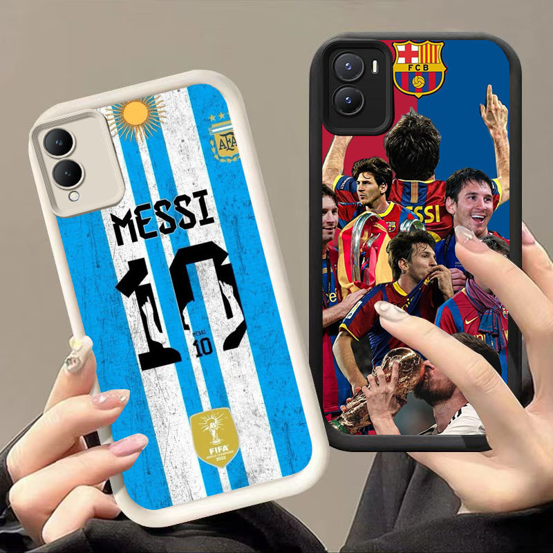 DK-84 FC Messi ปลอกซิลิโคนสีดําและสีขาวสําหรับ VIVO IQOO Z9 Y28 Z10 Y35 Y17S Y56 Y16 Y02S Z9X 2024 5