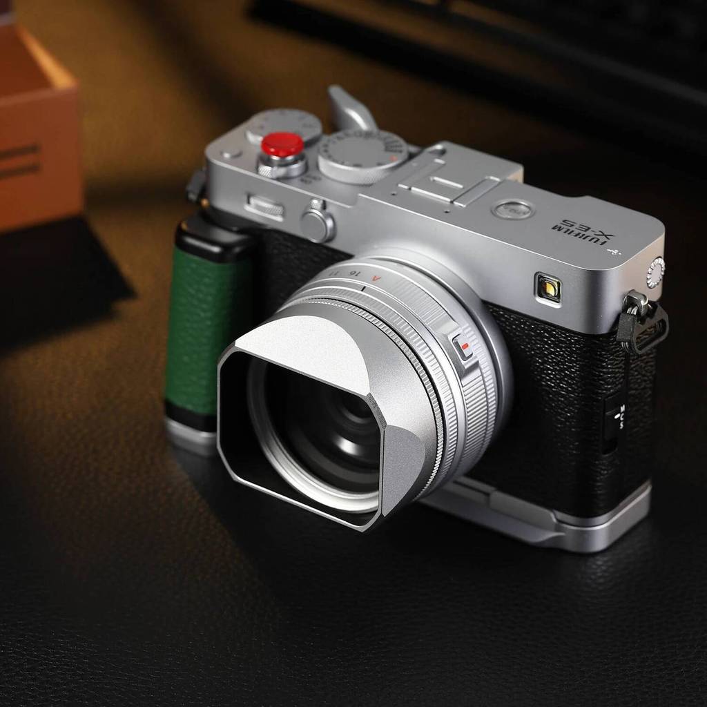 Haoge Squaret เลนส์โลหะสําหรับ Fujifilm XF23mm F2.8 บน XE5 Cemera Body kit Fujinon XF27mmF2.8 R WR L