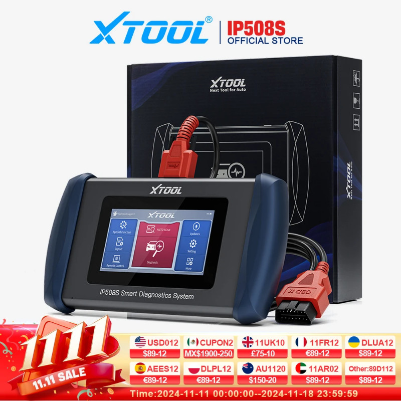 XTOOL IP508S Car Diagnostic Tools OBD OBD2 Scanner ENG ABS SRS AT EPB Code Reader DPF 15 Resets Lif