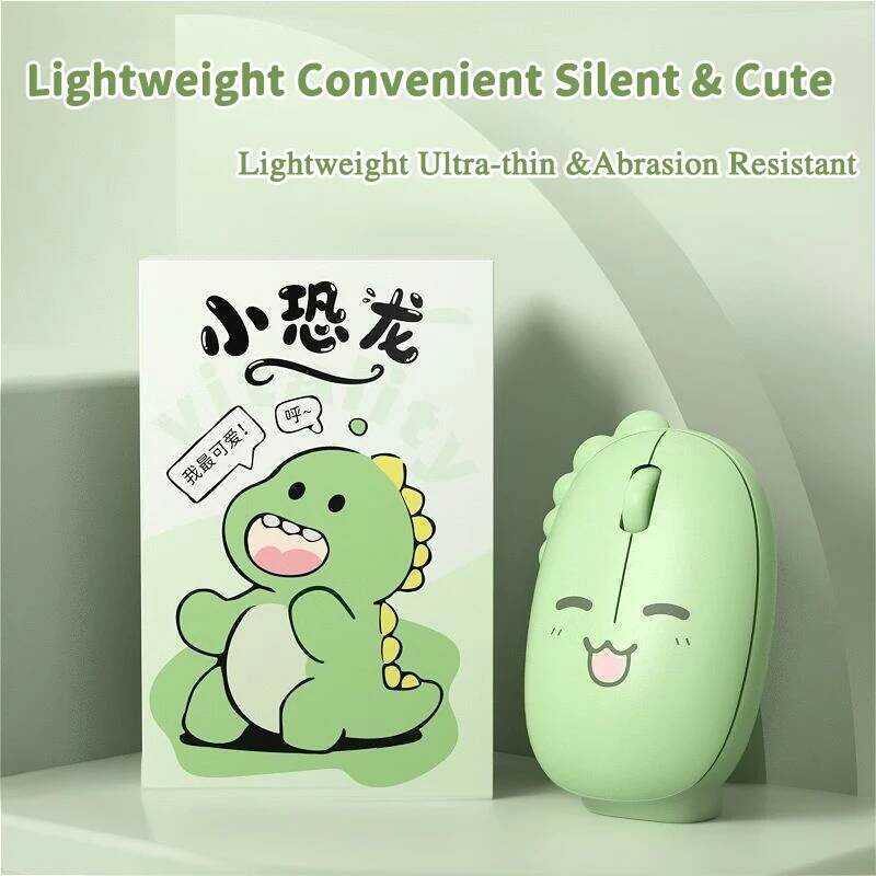 น่ารักการ์ตูน Capybara & Little ไดโนเสาร์ออกแบบ Dual-รุ่นเมาส์ไร้สาย Silent Optical Ergonomic เม้าส์