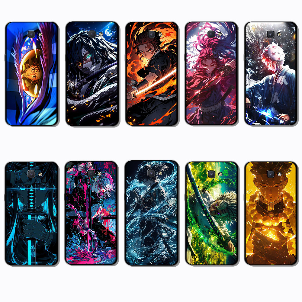 เคสโทรศัพท์สีดํานุ่มสําหรับ Samsung Galaxy J4 J4 Plus J4 J5 J7 J6 Prime NG12 Demon Slayer Blade ปลอก