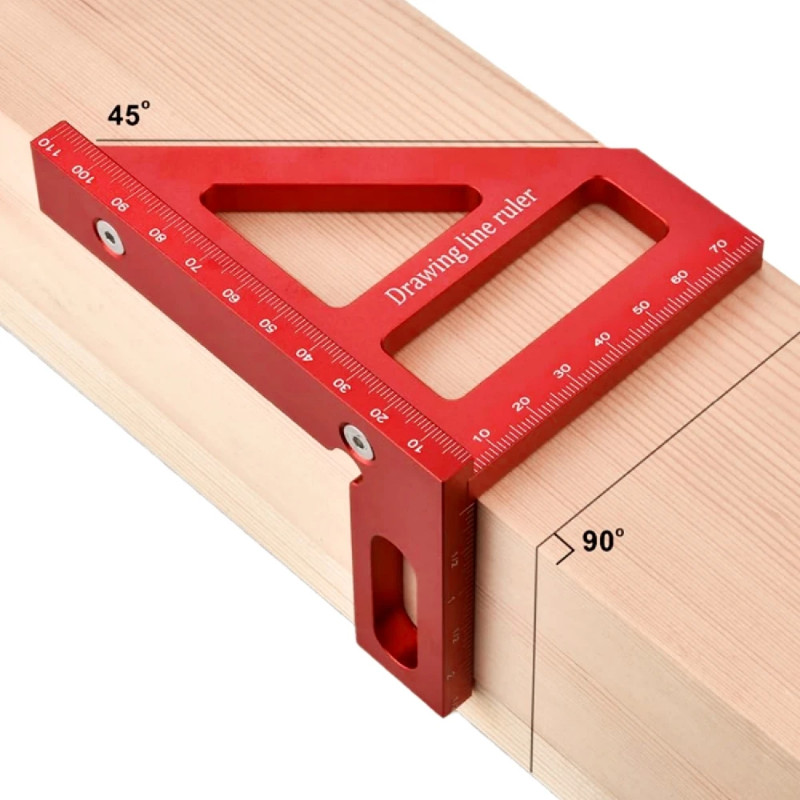 Aluminum Multi-Angle Measuring Ruler Square Protractor for Woodworking 45°90°Miter Triangle-Ruler U