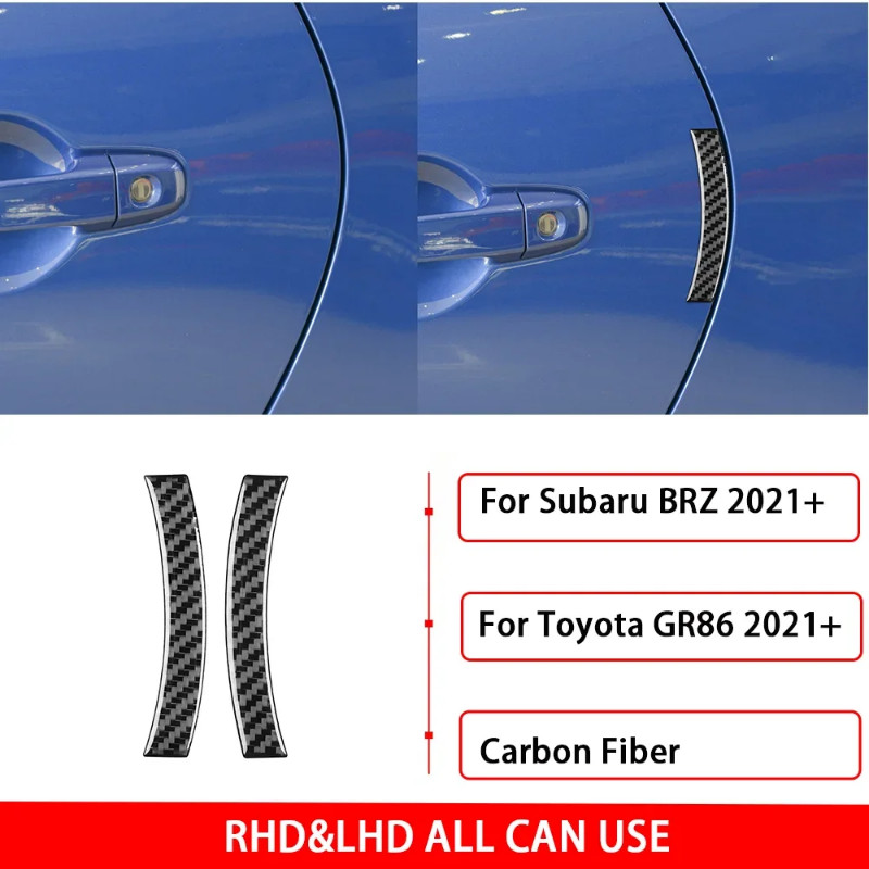 For Toyota GR 86 For Subaru BRZ 2020+ Real Carbon Fiber Interior Sticker Car Door Protector Strips