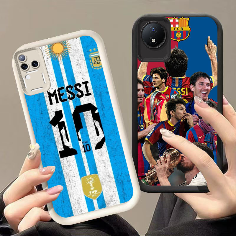 DK-84 FC Messi ปลอกซิลิโคนสีดําและสีขาวสําหรับ VIVO Y29 Y02a V50 V30E V30 T4 Y02 Y02t Pro 5G