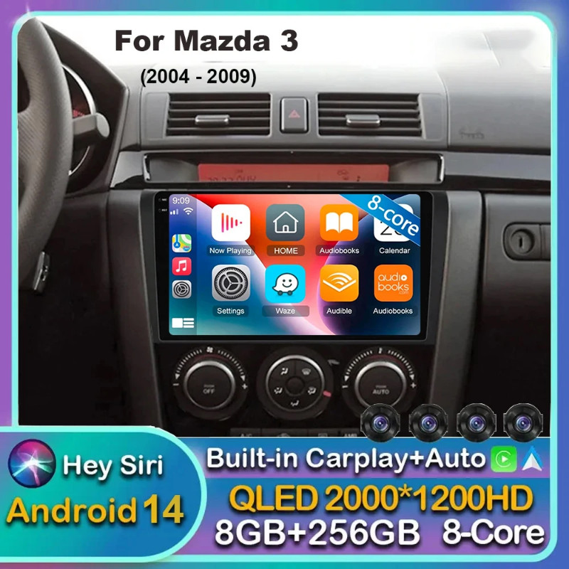 Android 14 wireless Carplay For Mazda 3 2004 2005 2006 2007 2008 2009 Car Radio with BOSE Multimedi