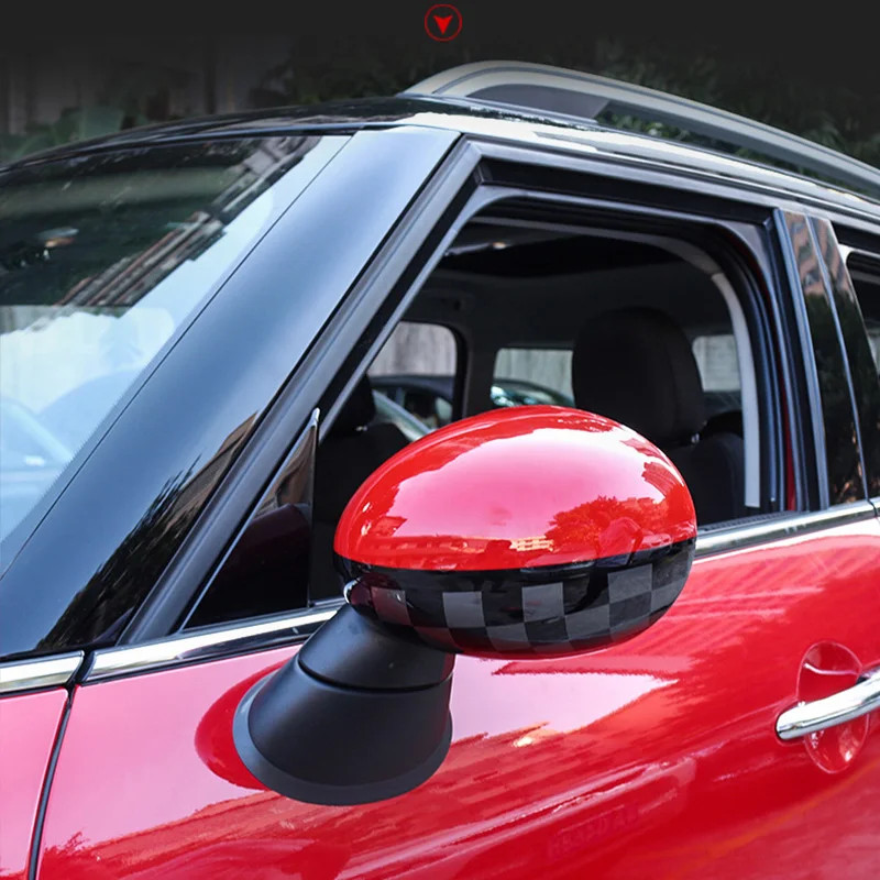 2pcs Left/Right side driving Rear View Mirror Covers Stickers Car-styling For BMW mini one cooper F