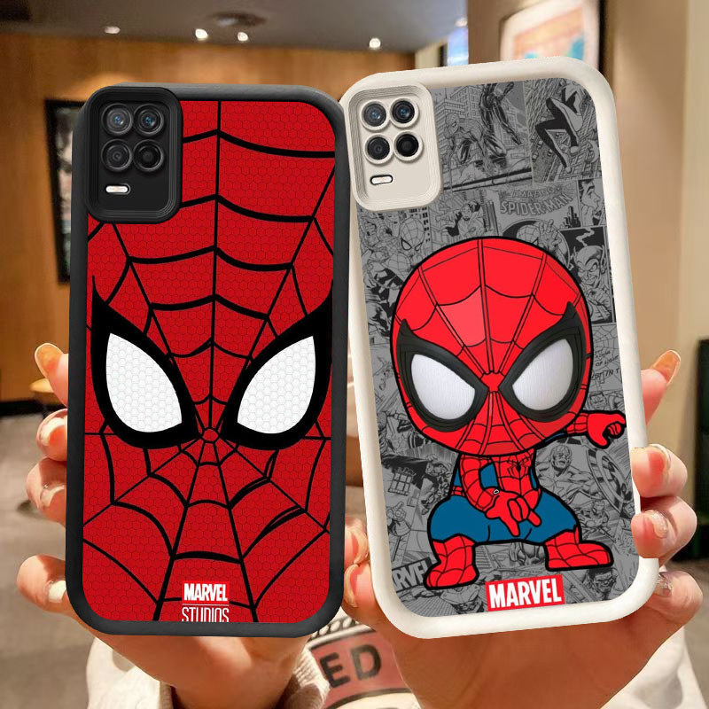 DJ-46 Spiderman ปลอกซิลิโคนสีดําและสีขาวสําหรับ OPPO Realme Narzo 30 A54 8S V13 8 Q3 Pro 5G