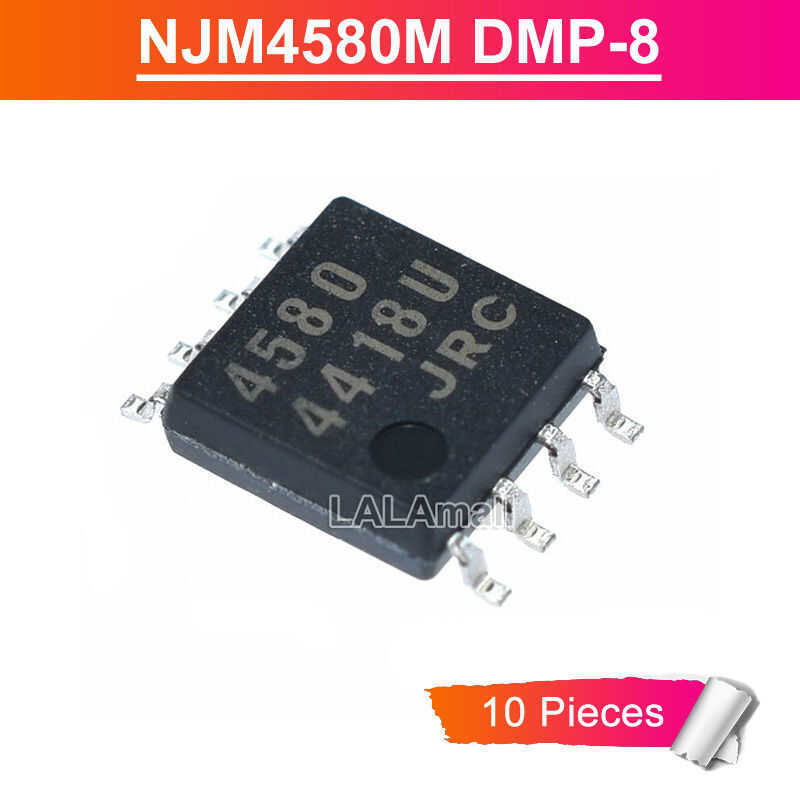 JRC 4580 NJM4580M ของแท้ DMP-8 Dual Operation SMD Chip Amplifier IC 10 ชิ้น