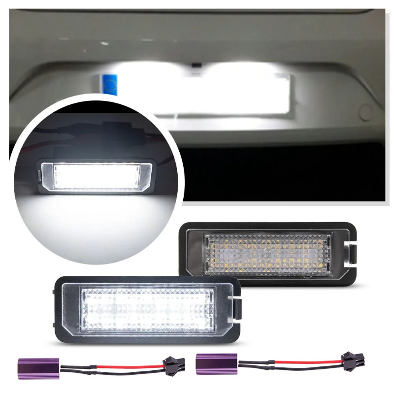 2X LED License Number Plate Light For VW Golf MK4 MK5 MK6 MK7 7.5 new Beetle Passat B6 Eos Lupo Sea