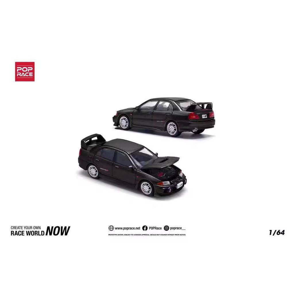 P POP RACE 1: 64 Mitsubishi Lanse EVO IV Power-on ฝาครอบจําลองรถรุ่น