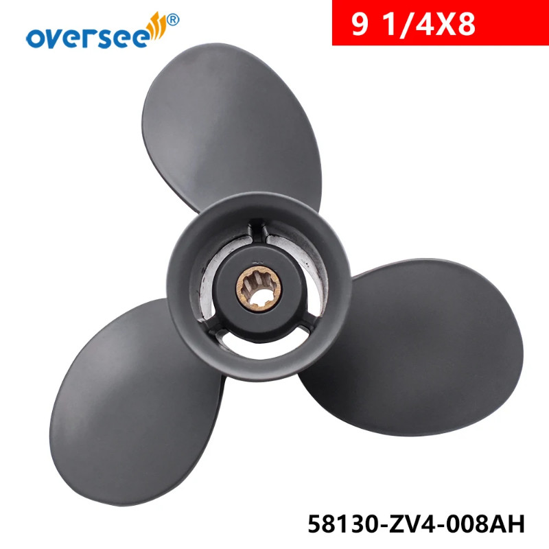 58130-ZV4-008AH Aluminum Outboard Propeller 9 1/4X8 for HONDA OUTBOARD Engine Motor 8-20HP
