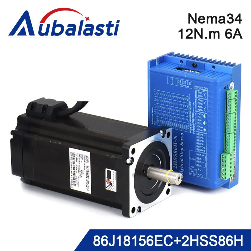 JMC 2Phase Nema34 12N.m Hybrid Closed Loop Stepper Servo Motor Driver Kits 2000rpm 6A Shaft Dia.14m