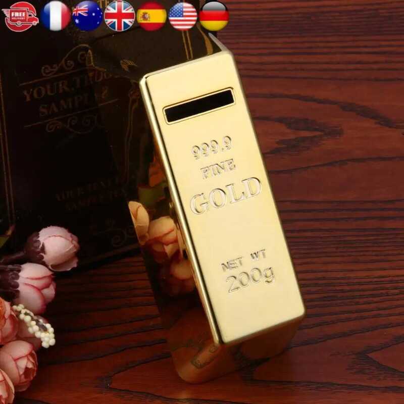 C Gold Bullion Bar Plastic Piggy Bank Simulation Brick Coin Bank Creative Small Size Portable For K