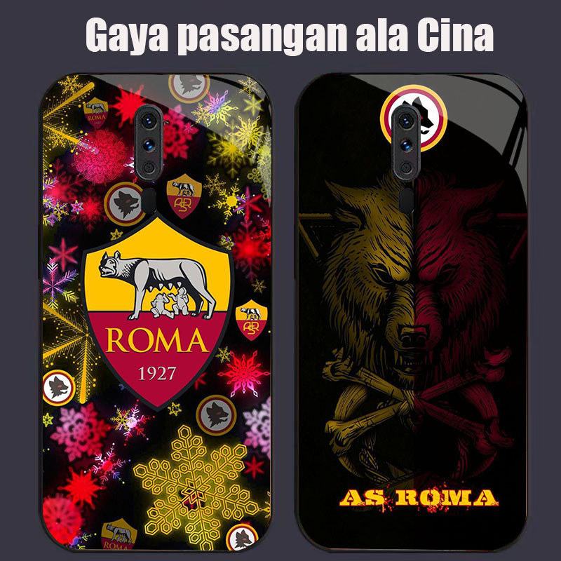 DJ-42 Roma Casing GLASS soft frame สีดํา OPPO Reno 2019 F11 A9 2F A5 2Z A9X 2020 Pro