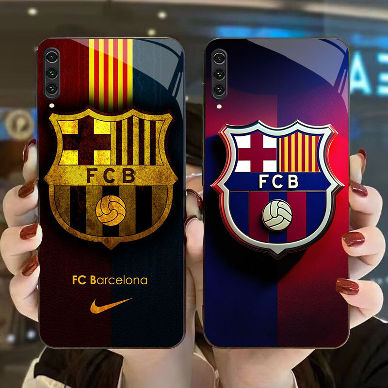 DK-55 Barcelona LOVE Casing GLASS soft frame สีดํา Samsung Note A70 10Plus A7 A70S A10 A02 A50 10 20