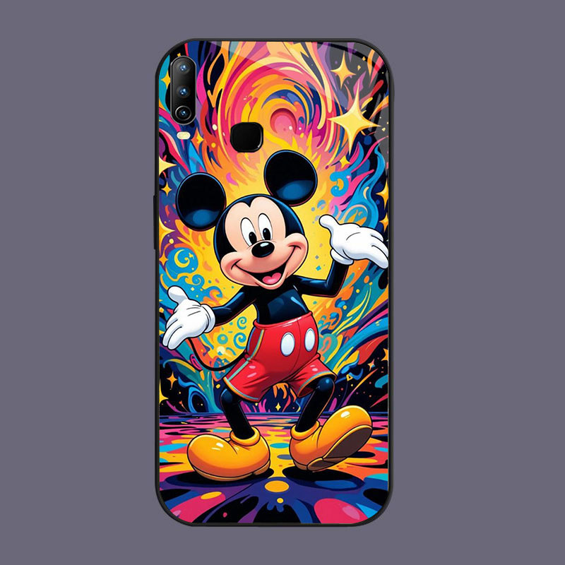 DK-72 Mickey Mouse Casing GLASS soft frame สีดํา VIVO X23 Y15 2019 Y91 Y17 Y85 Y12 Y93 Y19 V9 Y95 Y9